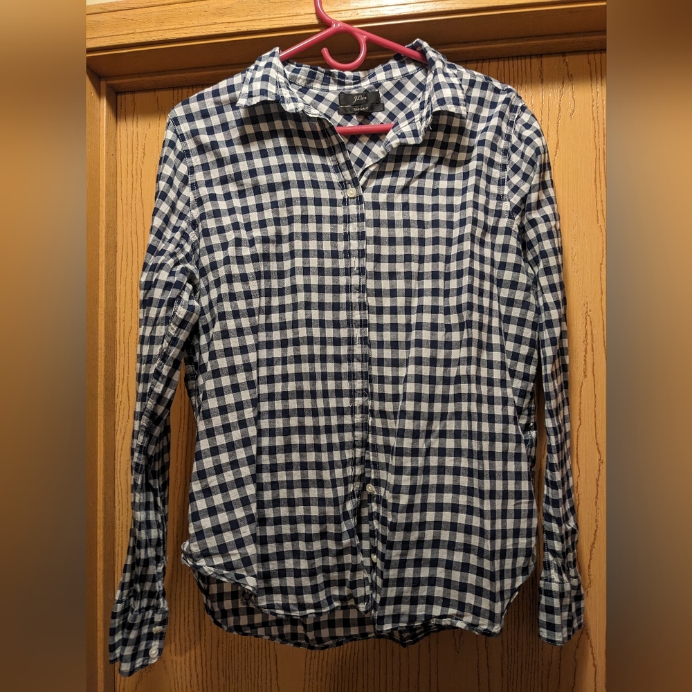 J Crew gingham button down